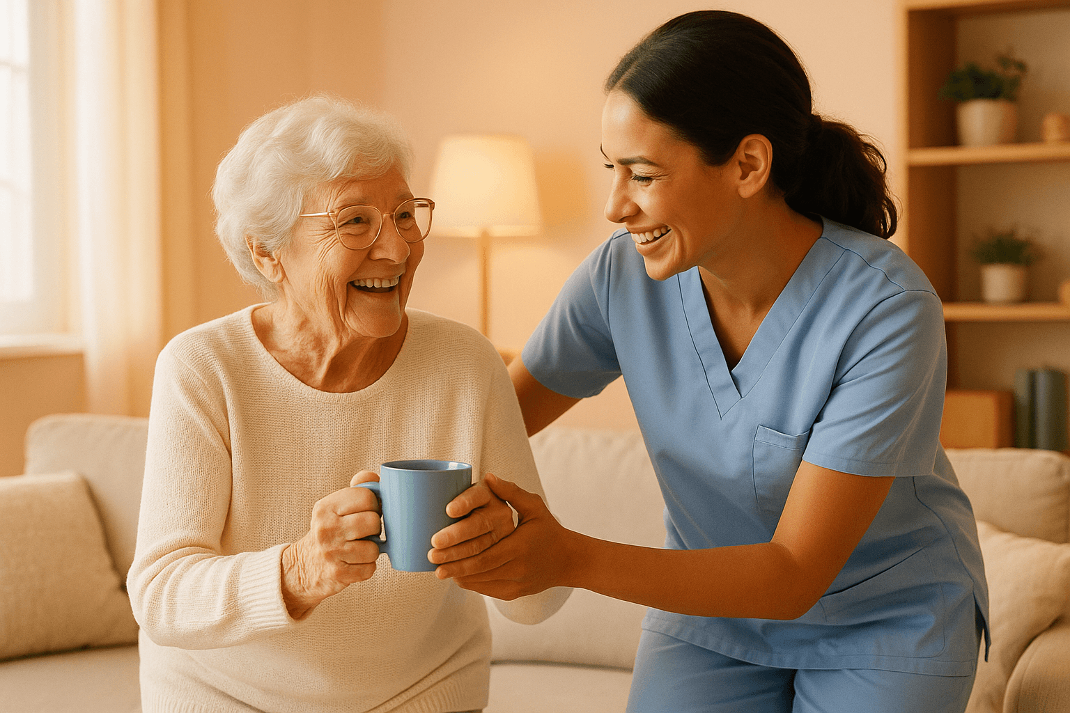 Guardian caregiver supporting a client at home